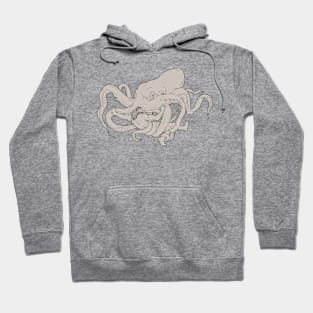 Hercules Fighting Giant Octopus Drawing Hoodie